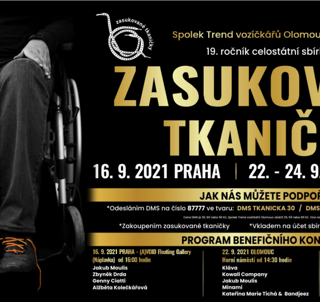 Sbírka Zasukované tkaničky proběhne letos v Olomouci a Praze