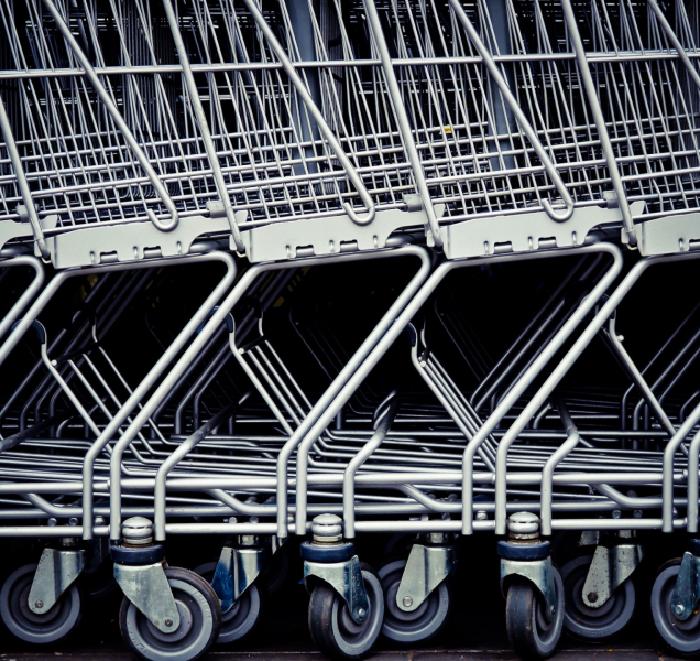 Studentky chtěly s nákupním vozíkem dojet až na koleje