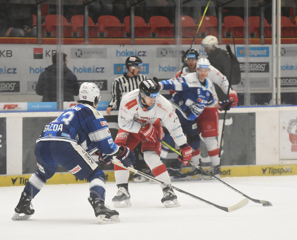 Hokejisté HC Olomouc prohráli v Hradci